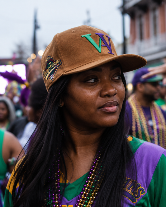 Mardi Gras SUEDE SATIN LINED SNAPBACK
