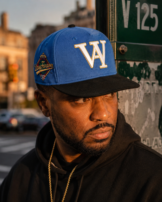 Royal Blue Suede Satin Lined Snapback Blue/Gold/Black